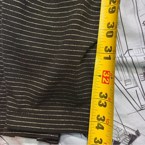 Old Navy Women's Black and Gold Striped Leggings - Picture 5 of 7